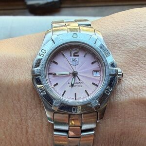 TAG Heuer Women’s Aquaracer WN2310 Automatic Watch Stainless Steel Pink Dial
